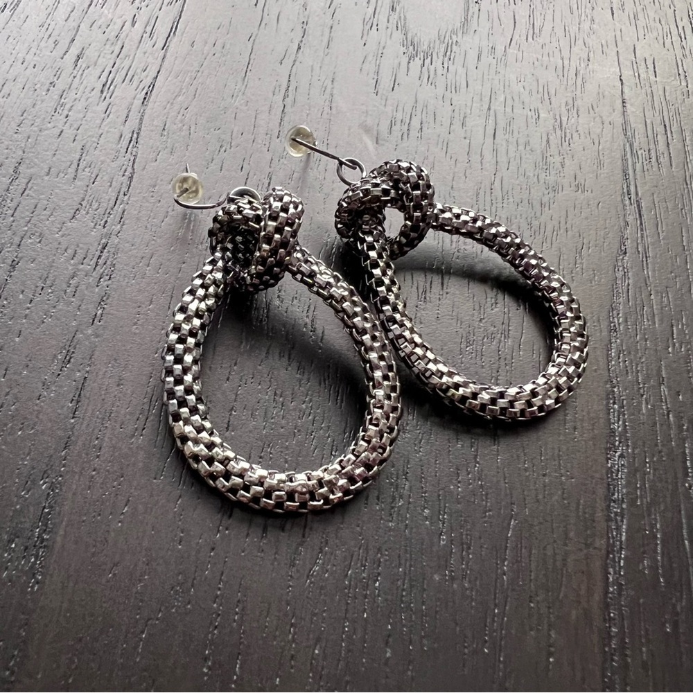 Simply Vera Vera Wang Textured Silver Drop Earrings